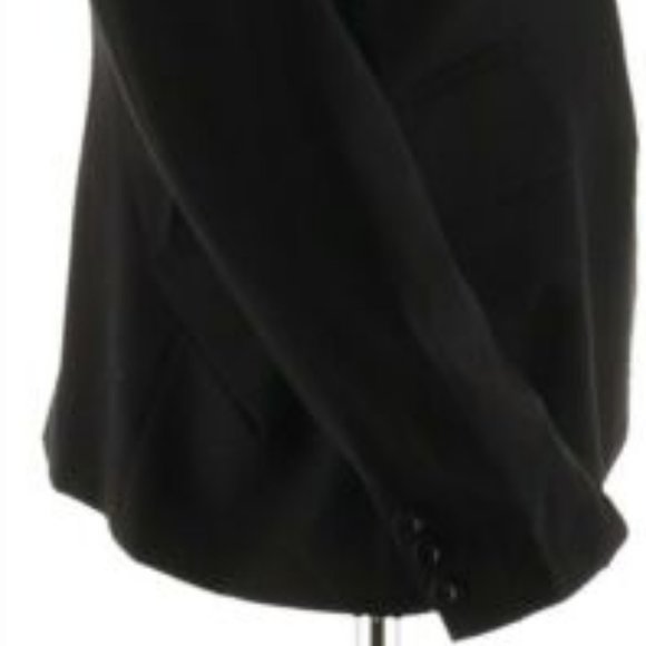 NWT MARK ZUNINO STYLE BUTTON FRONT BLACK BLAZER 8 - Picture 5 of 11